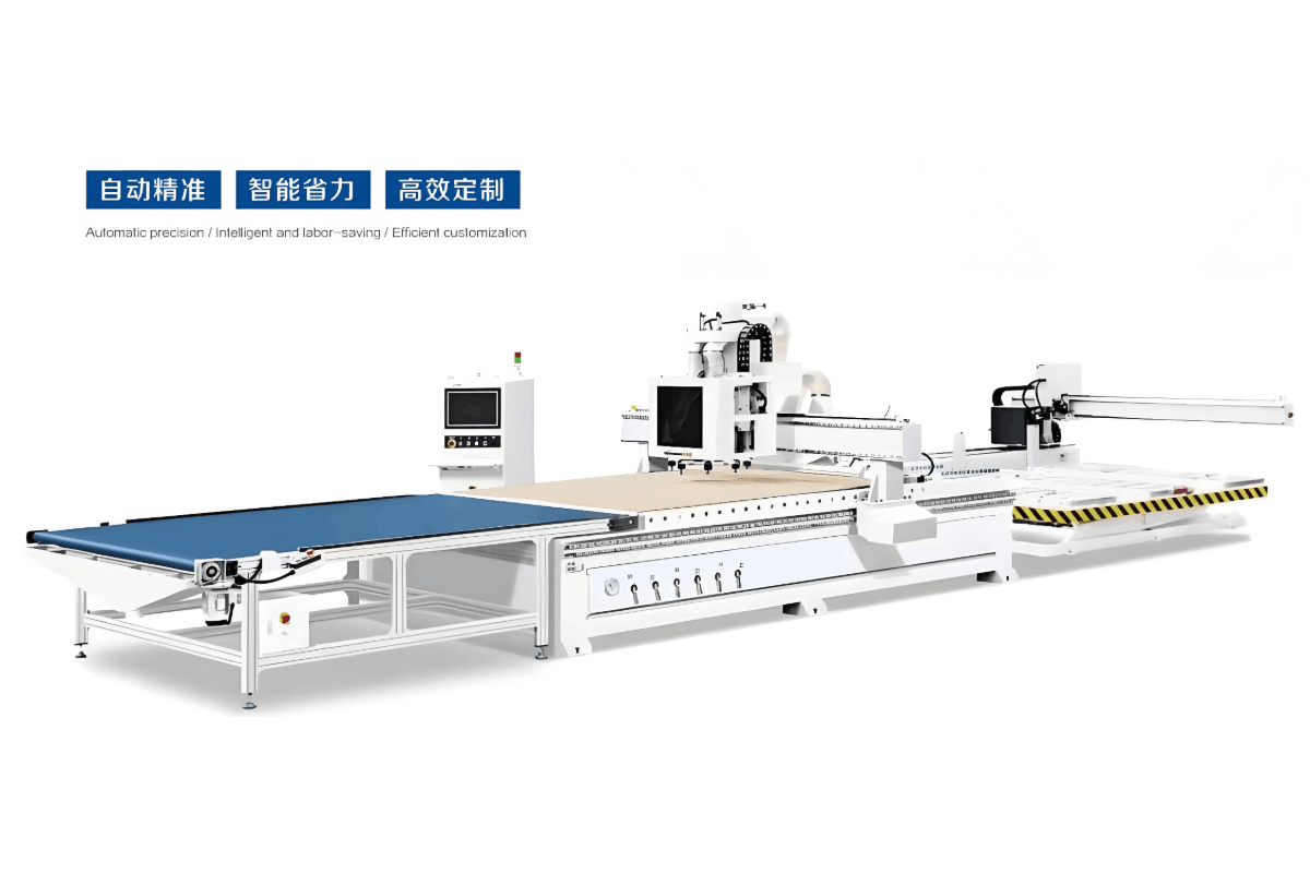 自动上下料数控开料机 | 自动贴标智能裁切设备 | 12刀库高效家具板材开料